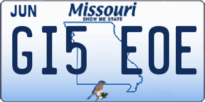 MO license plate GI5E0E