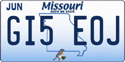 MO license plate GI5E0J