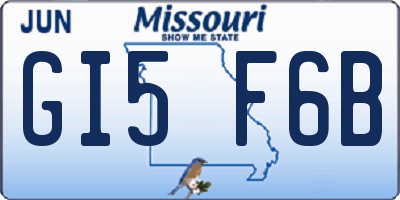 MO license plate GI5F6B