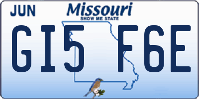 MO license plate GI5F6E
