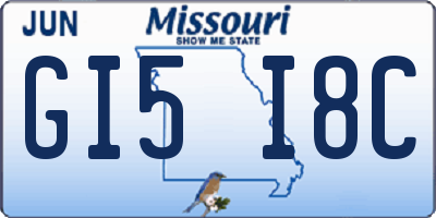 MO license plate GI5I8C