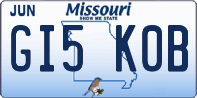 MO license plate GI5K0B
