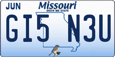 MO license plate GI5N3U