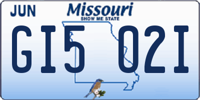 MO license plate GI5O2I