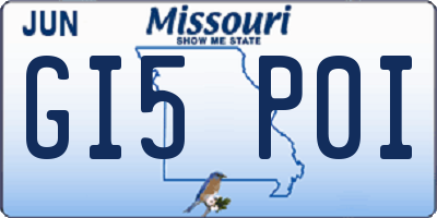 MO license plate GI5P0I