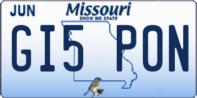 MO license plate GI5P0N