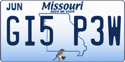 MO license plate GI5P3W
