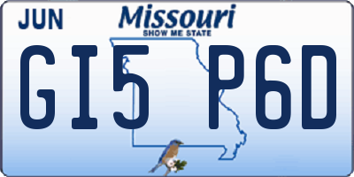 MO license plate GI5P6D