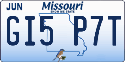 MO license plate GI5P7T