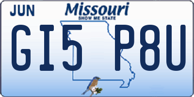 MO license plate GI5P8U