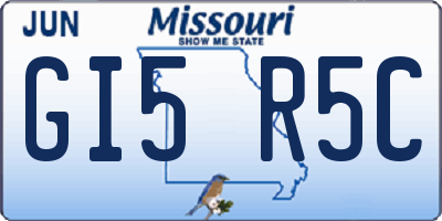 MO license plate GI5R5C