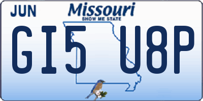 MO license plate GI5U8P