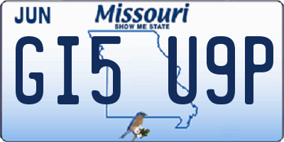 MO license plate GI5U9P