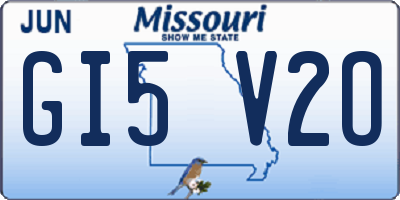 MO license plate GI5V2O