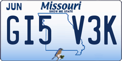 MO license plate GI5V3K