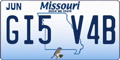 MO license plate GI5V4B