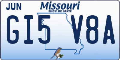 MO license plate GI5V8A
