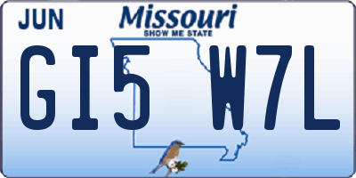 MO license plate GI5W7L