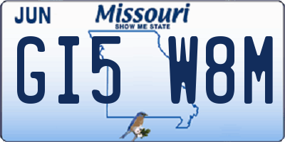 MO license plate GI5W8M