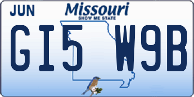 MO license plate GI5W9B
