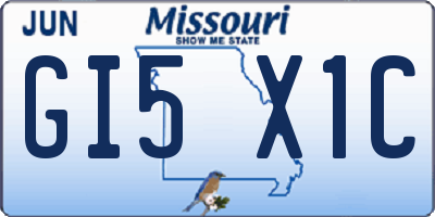 MO license plate GI5X1C