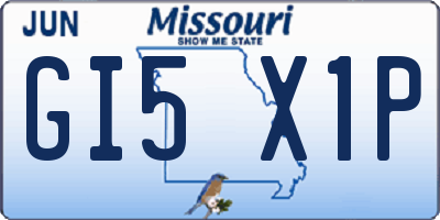 MO license plate GI5X1P