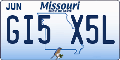 MO license plate GI5X5L