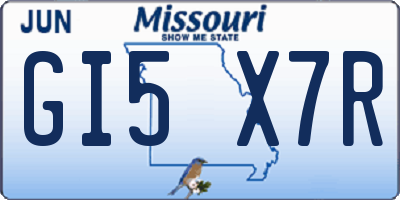 MO license plate GI5X7R