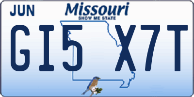 MO license plate GI5X7T