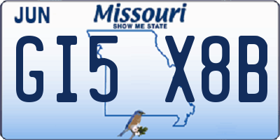MO license plate GI5X8B