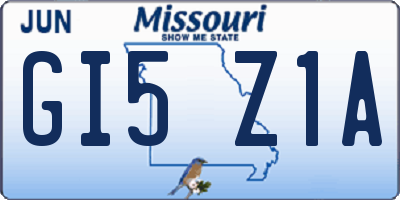 MO license plate GI5Z1A
