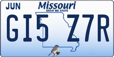 MO license plate GI5Z7R