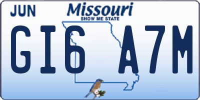 MO license plate GI6A7M