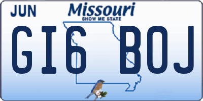 MO license plate GI6B0J
