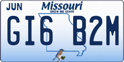 MO license plate GI6B2M