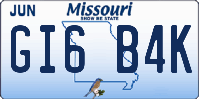 MO license plate GI6B4K
