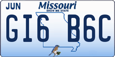 MO license plate GI6B6C