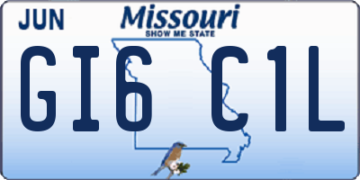 MO license plate GI6C1L
