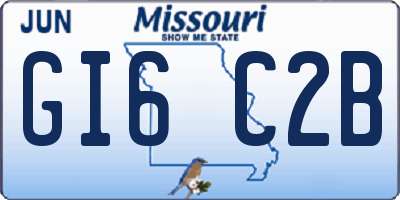 MO license plate GI6C2B