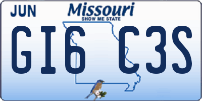 MO license plate GI6C3S