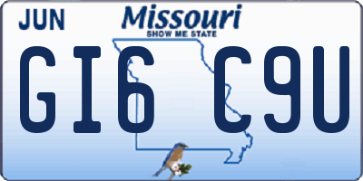 MO license plate GI6C9U