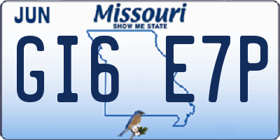 MO license plate GI6E7P