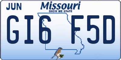 MO license plate GI6F5D