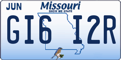 MO license plate GI6I2R