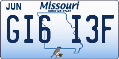 MO license plate GI6I3F