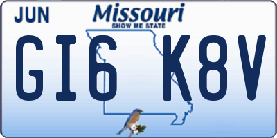 MO license plate GI6K8V
