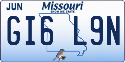 MO license plate GI6L9N