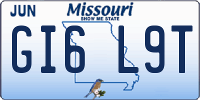 MO license plate GI6L9T