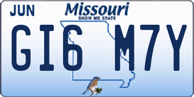 MO license plate GI6M7Y