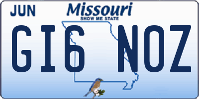 MO license plate GI6N0Z